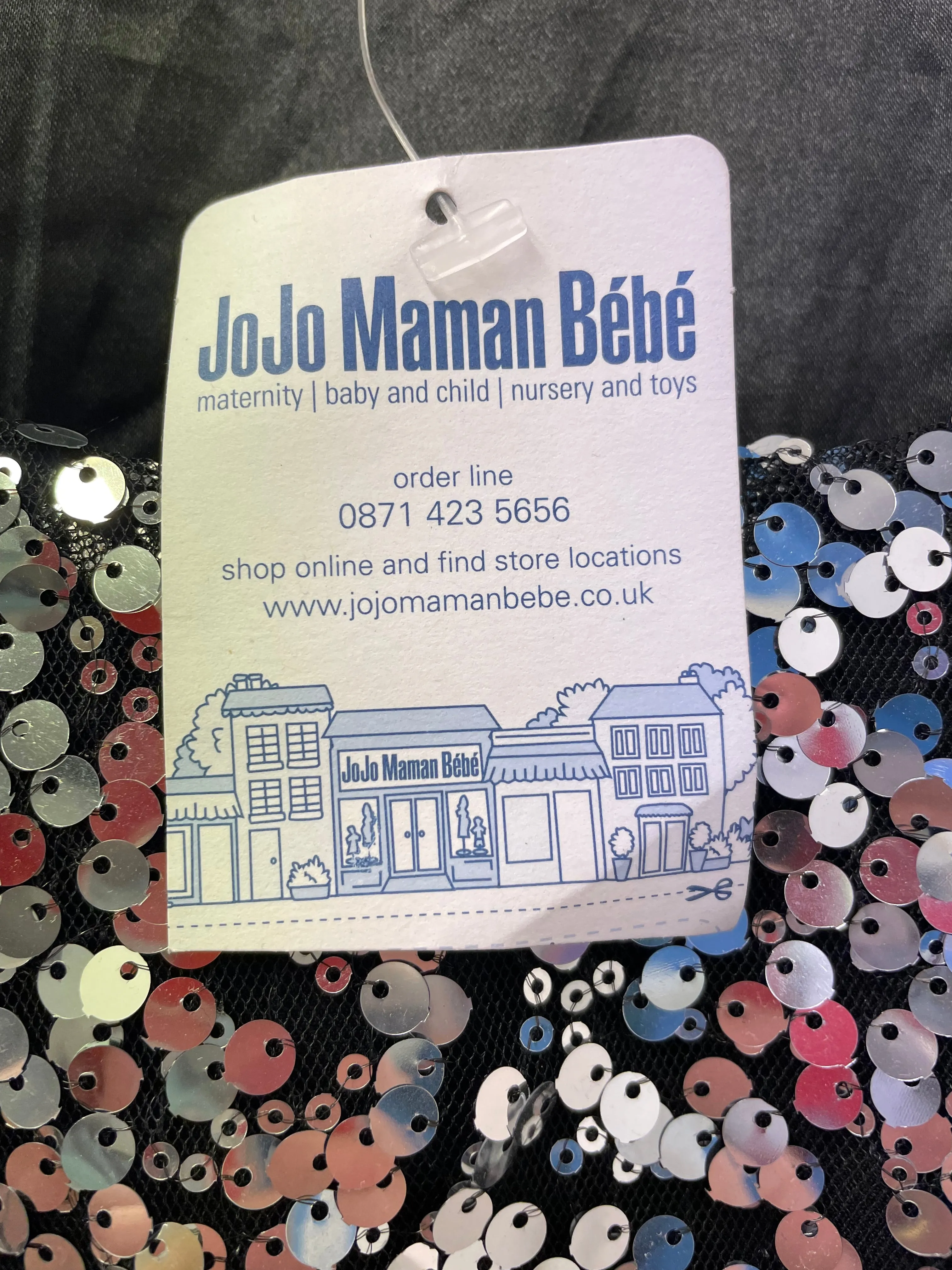 BNWT JoJo Maman Bebe Maternity Dress Black Sequins Size 10