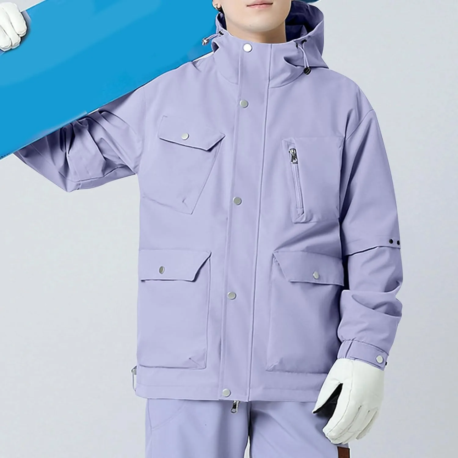 Lightweight Fashion Men's Solid Color Outdoor Hiking Windproof Waterproof Long Sleeve Hooded Casual Outwear Jackets