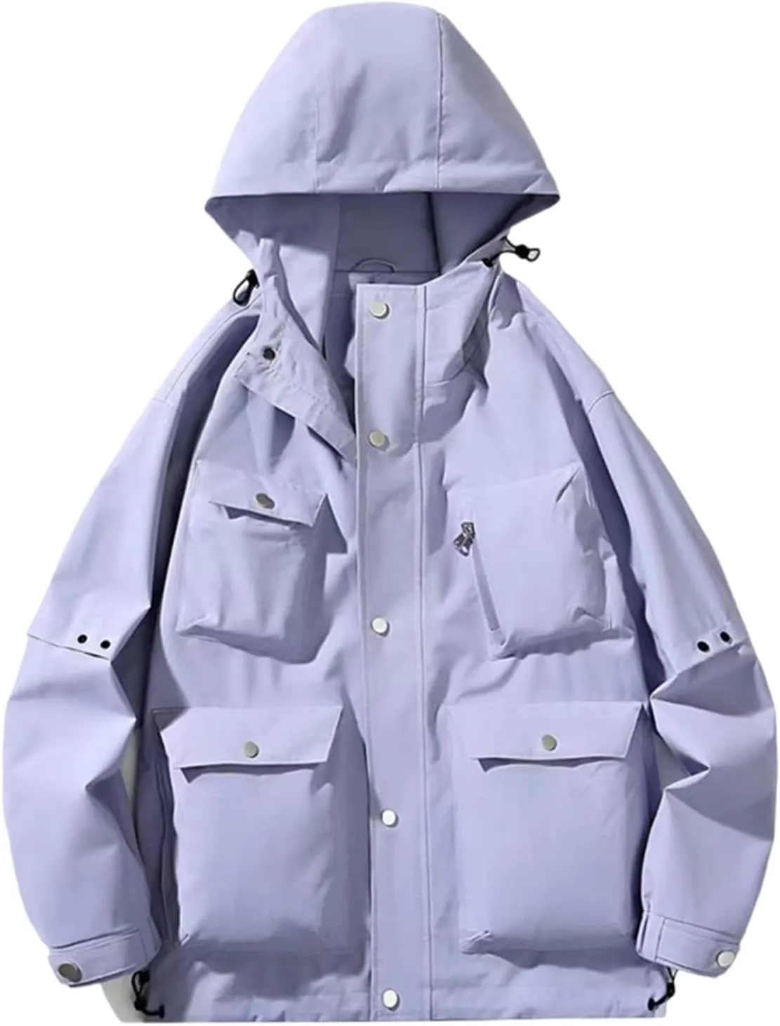 Lightweight Fashion Men's Solid Color Outdoor Hiking Windproof Waterproof Long Sleeve Hooded Casual Outwear Jackets