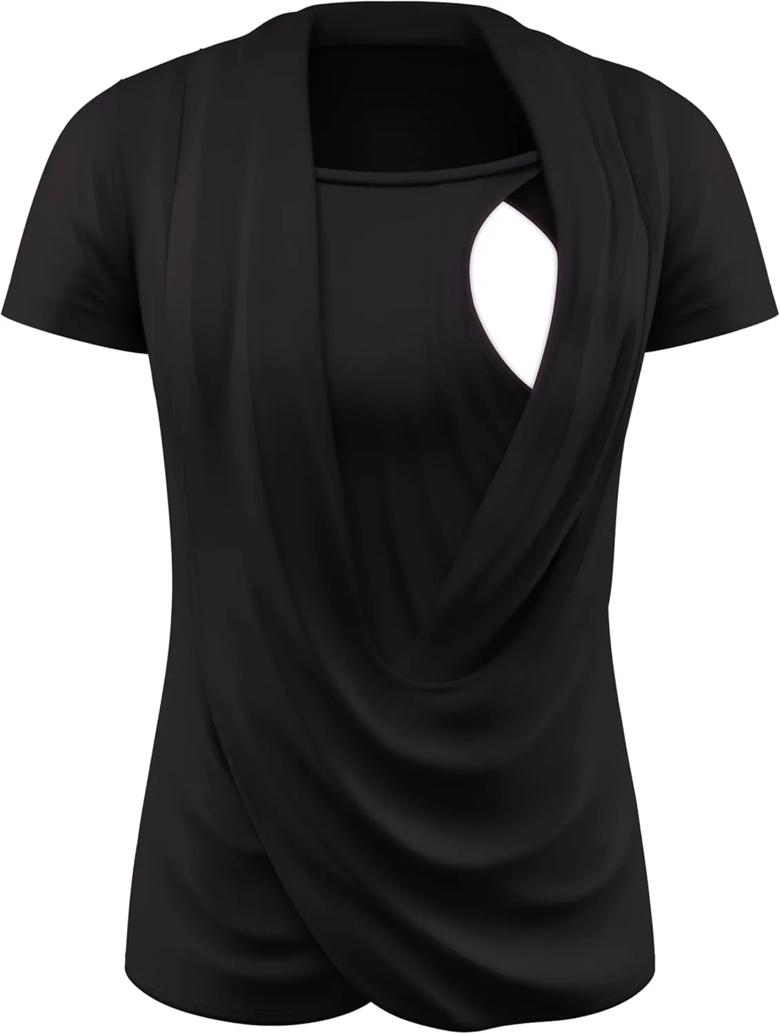 Maternity Shirt Nursingwear - Side Ruched Breastfeeding Shirt Criss Cross Top with Cami | Nursing Tops