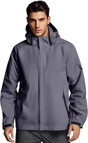 Men's Lightweight Rain Jacket - Waterproof Windbreaker for Hiking & Travel