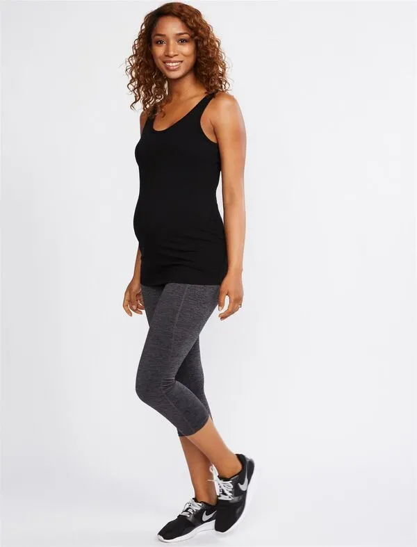 Secret Fit Belly Crop Active Maternity Pants in Spacedye