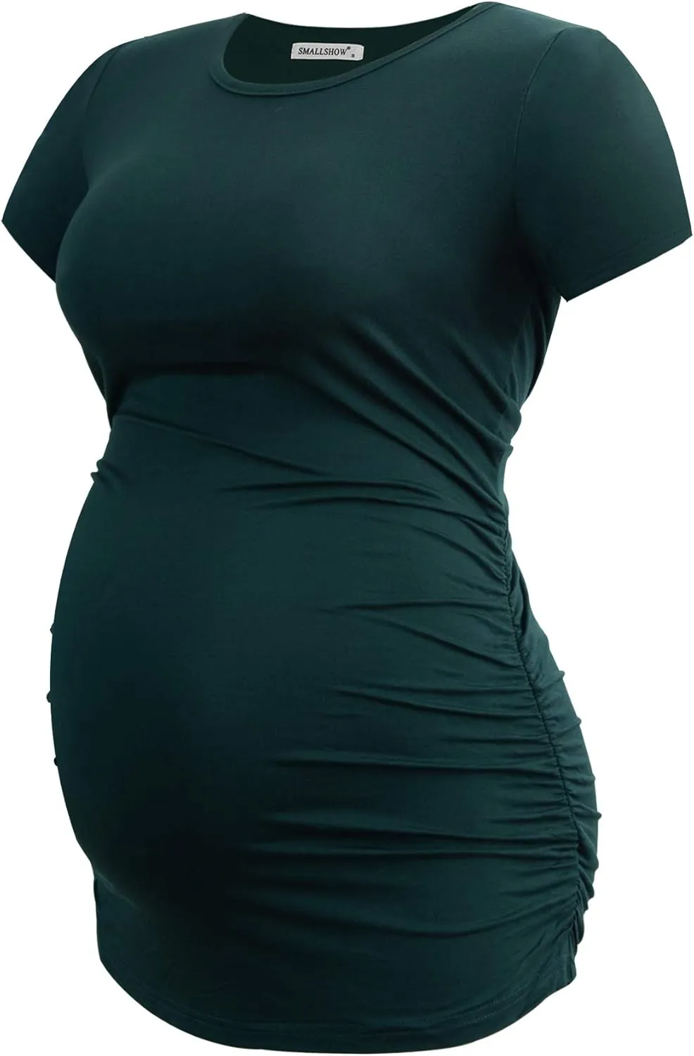 Smallshow Women's 4 Pack Maternity Shirts Short Sleeve Pregnancy Tops Clothes