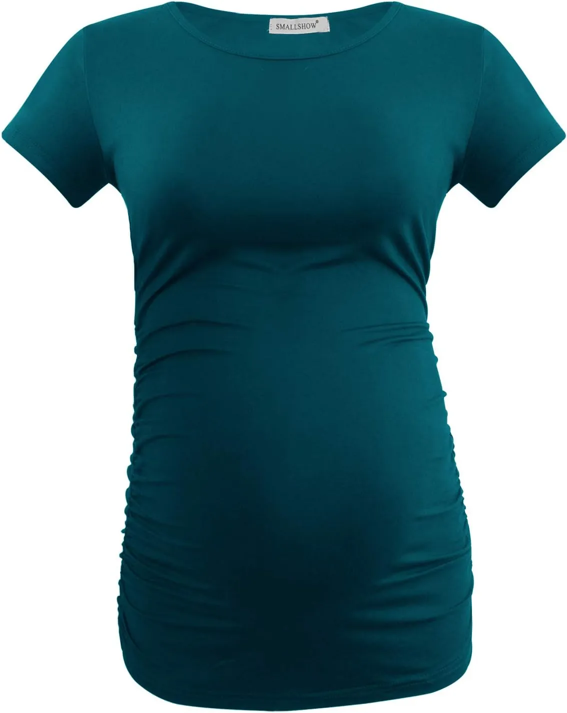 Smallshow Women's 4 Pack Maternity Shirts Short Sleeve Pregnancy Tops Clothes