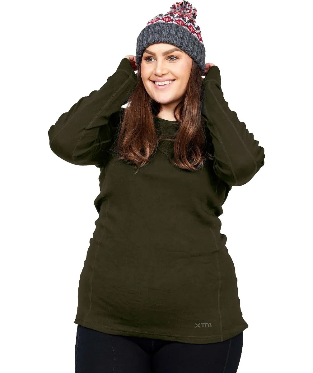 XTM Siberia Merino Wool Plus Size Thermal Top Forest Green size XL