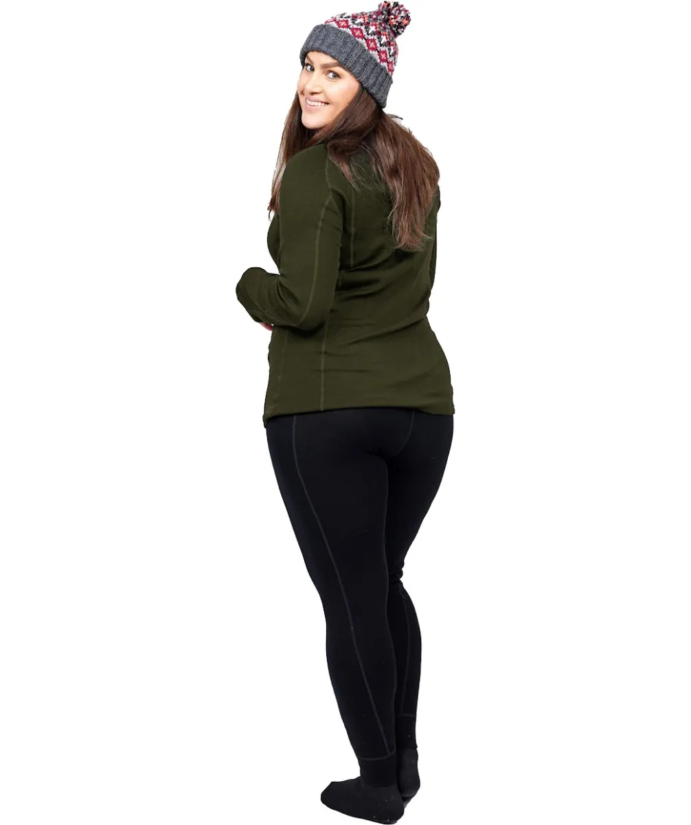 XTM Siberia Merino Wool Plus Size Thermal Top Forest Green size XL